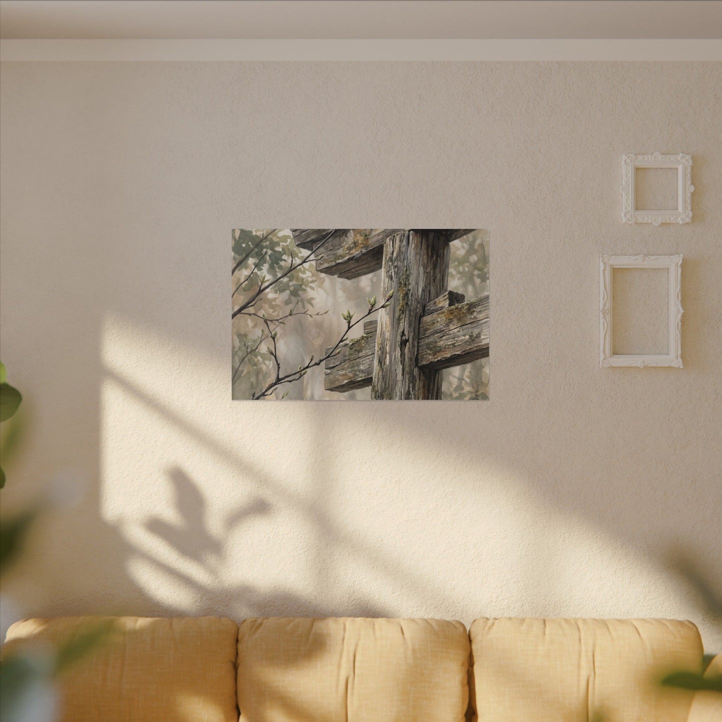 Torii Gate Spring Canvas Art | Japandi Neutral Design