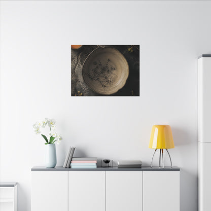 Ceramic Bowl Spring Canvas Art | Japandi Earthy Design