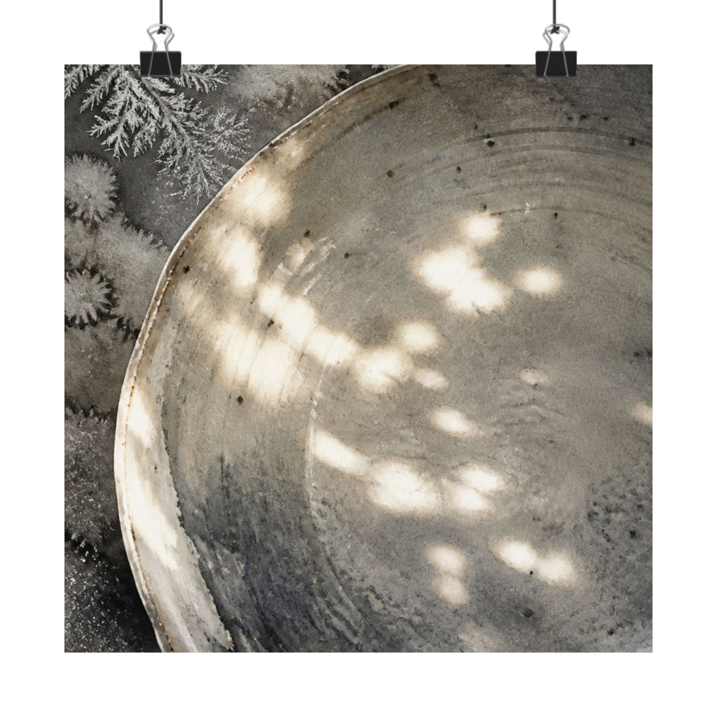 Winter Ceramic Bowl Watercolor Wall Art Print | Cozy Decor