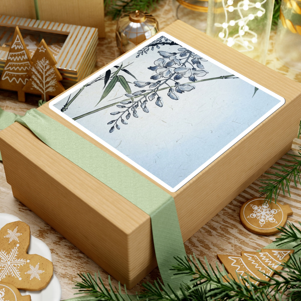 Winter Wisteria Ukiyo E Inspired Sticker | Tranquil Decor