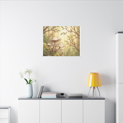 Spring Wild Mushrooms Mushroom Illustration Canvas Art | Cozy Decor
