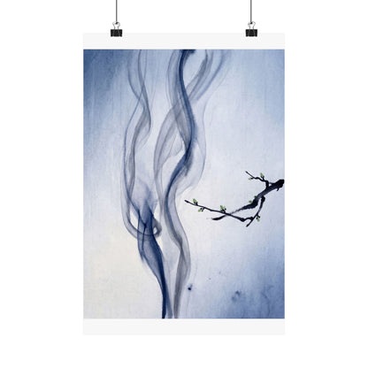 Datsuzoku Incense Smoke Wall Art Print - Zen Sumi E Art Print