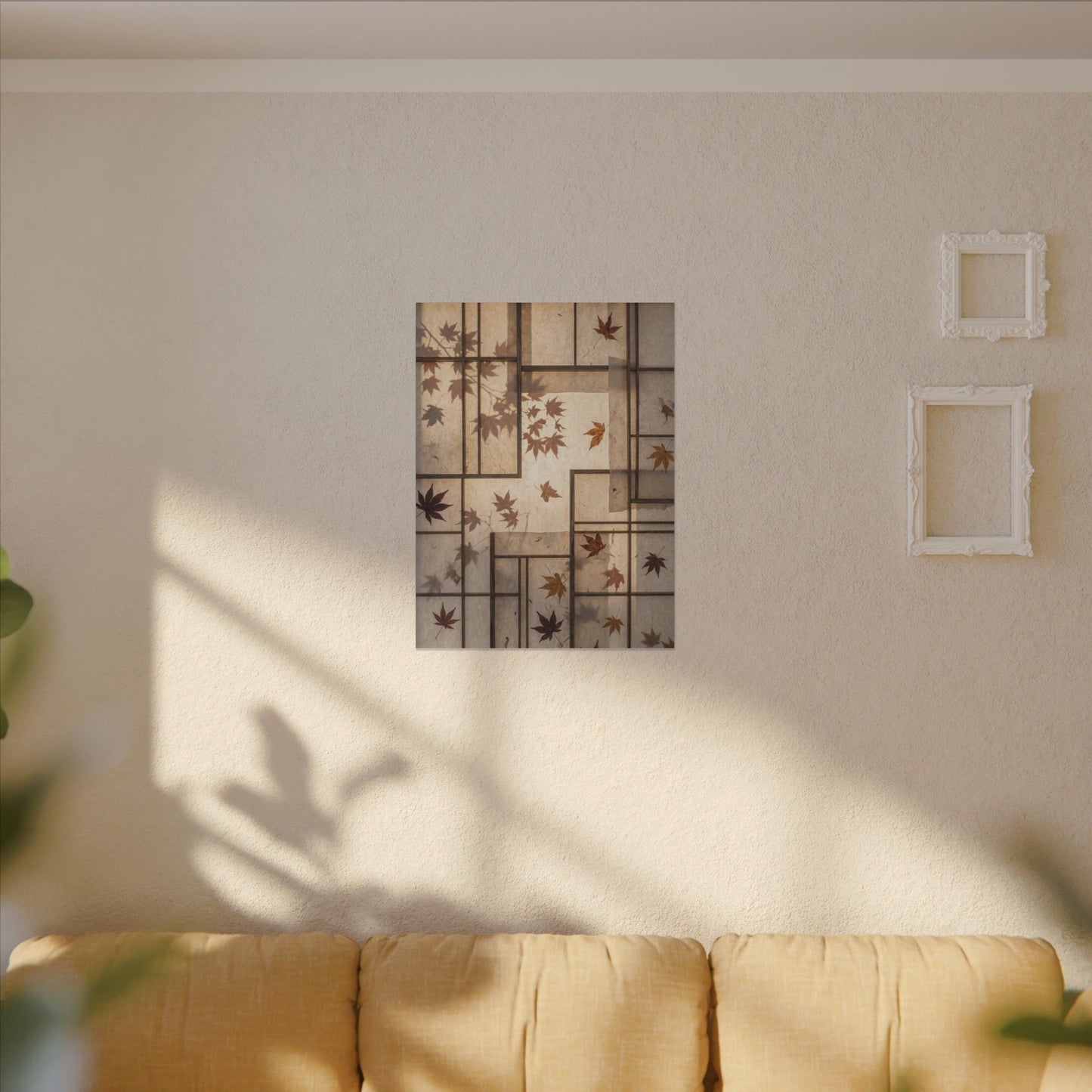 Shoji Screen Japanese Pattern Canvas Art | Neutral Japandi Art