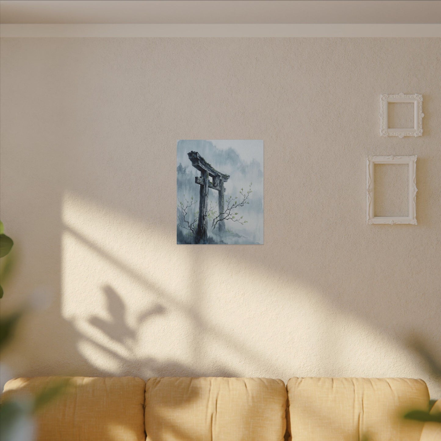 Torii Gate Canvas Art | Spring Zen Sumi E Art