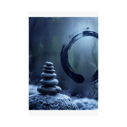 Moonlight River Stones Wall Art Print - Zen Fukinsei