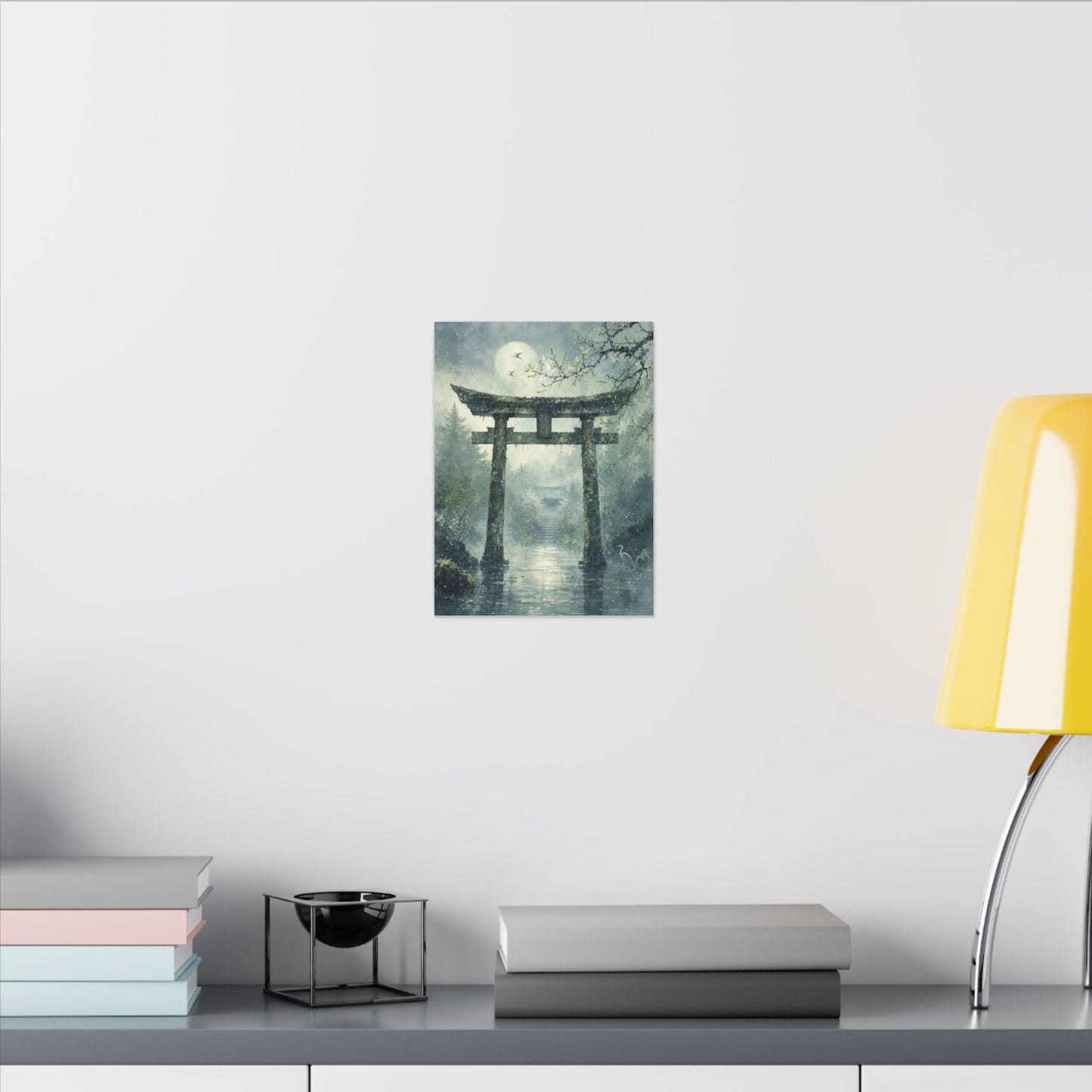 Earthy Torii Gate Canvas Art - Watercolor Japandi