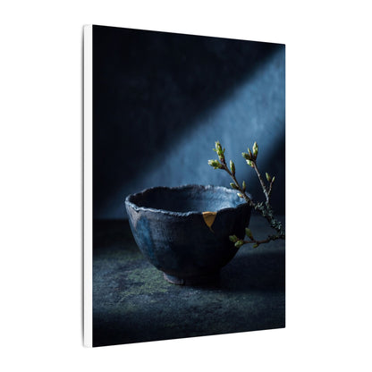 Ceramic Bowl Shadow Zen Canvas Art | Sophisticated Dark Japandi Art