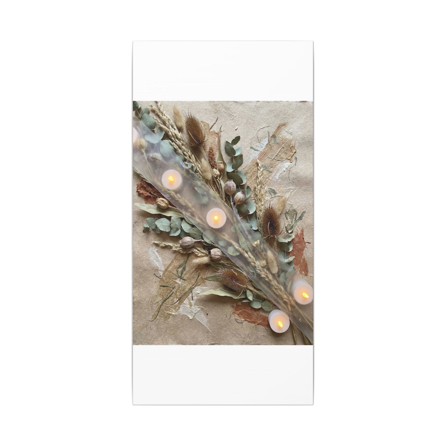 Candlelight Dried Flowers Canvas Art - Japandi Kanso