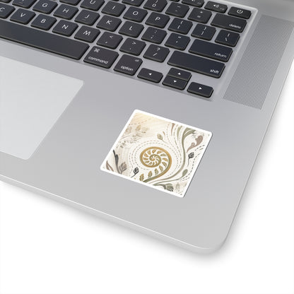 Warm Fern Unfurling Sticker - Japanese Pattern Japandi