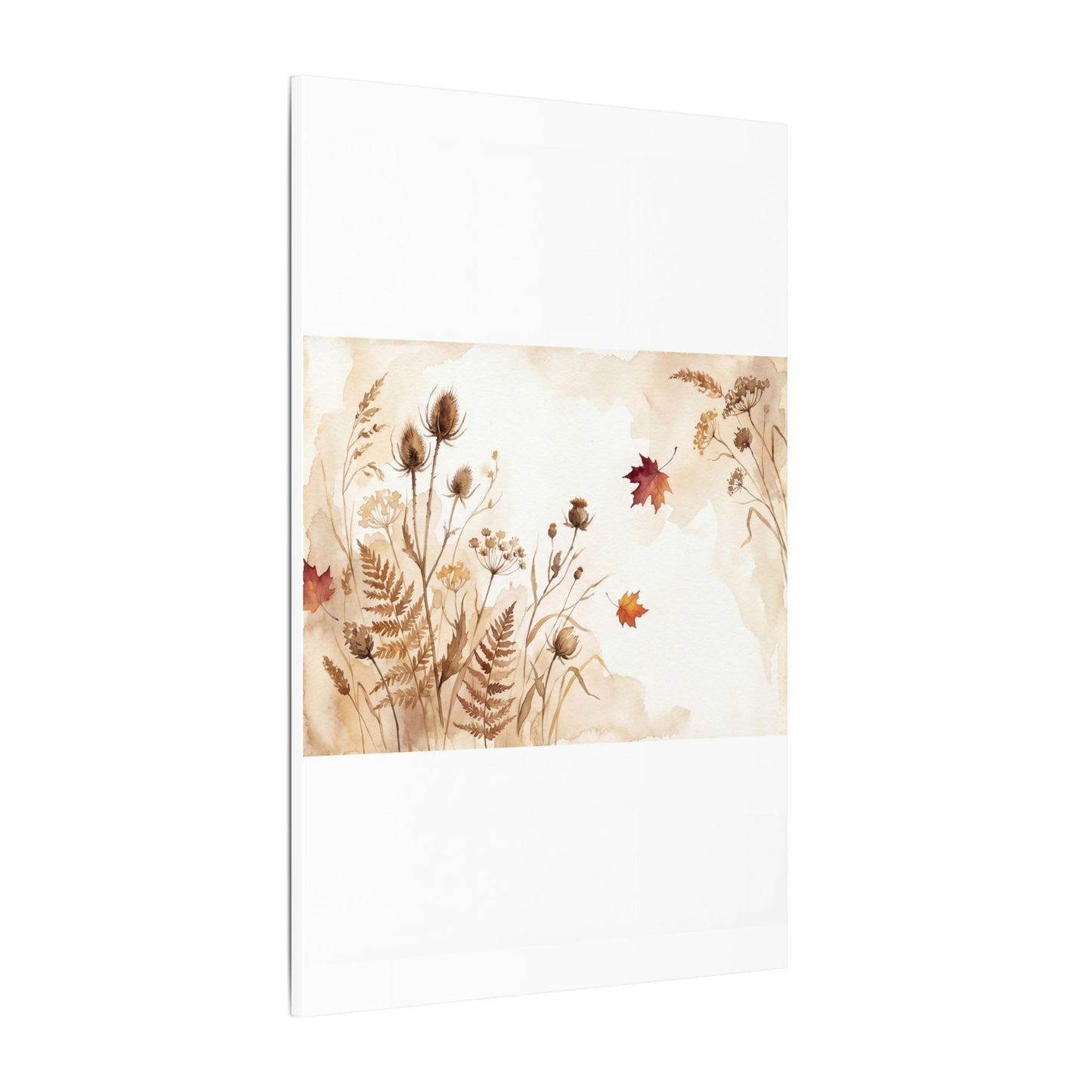 Dried Flowers Canvas Art | Autumn Japandi Watercolor Art