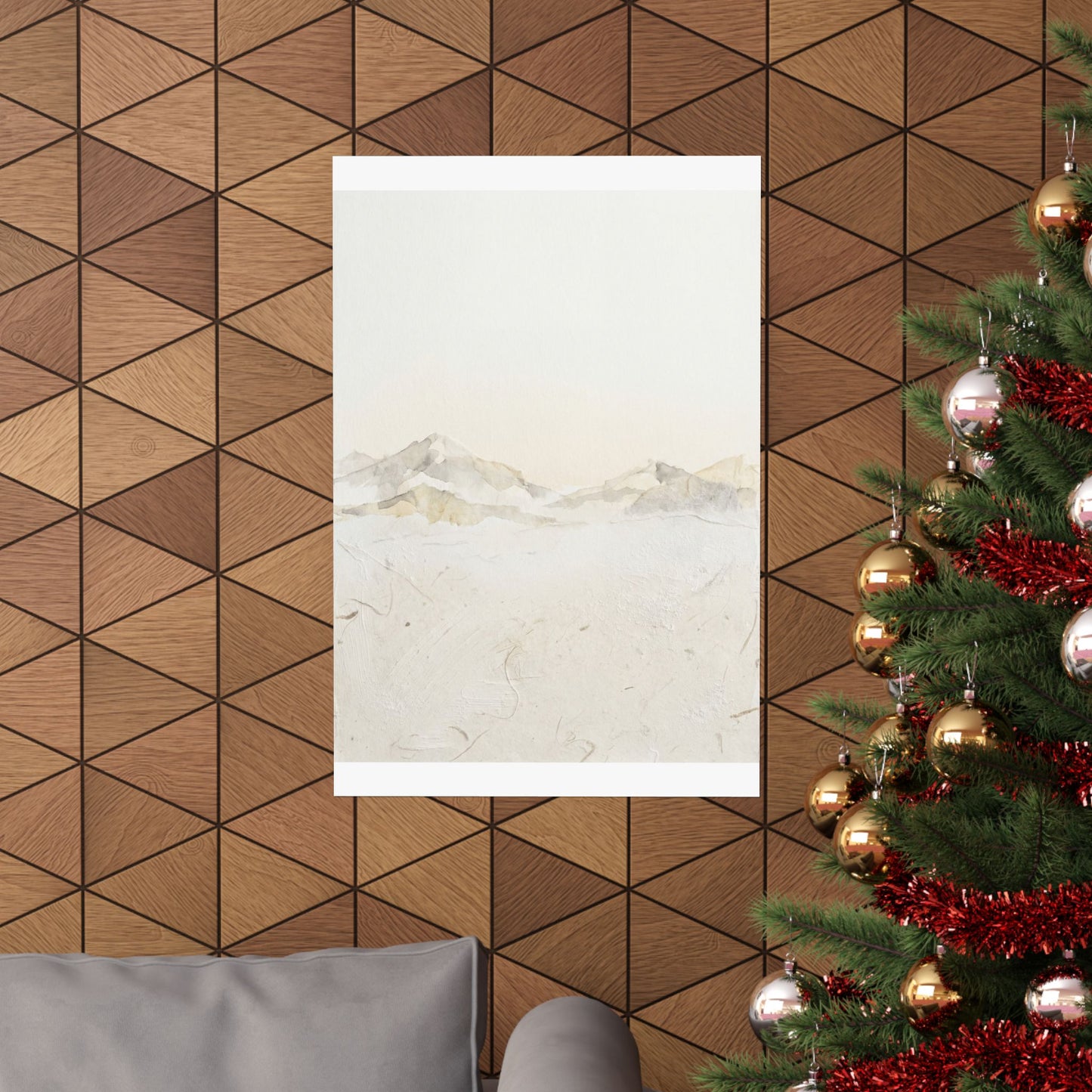 Winter Mountain Mist Texture Wall Art Print | Elegant Decor