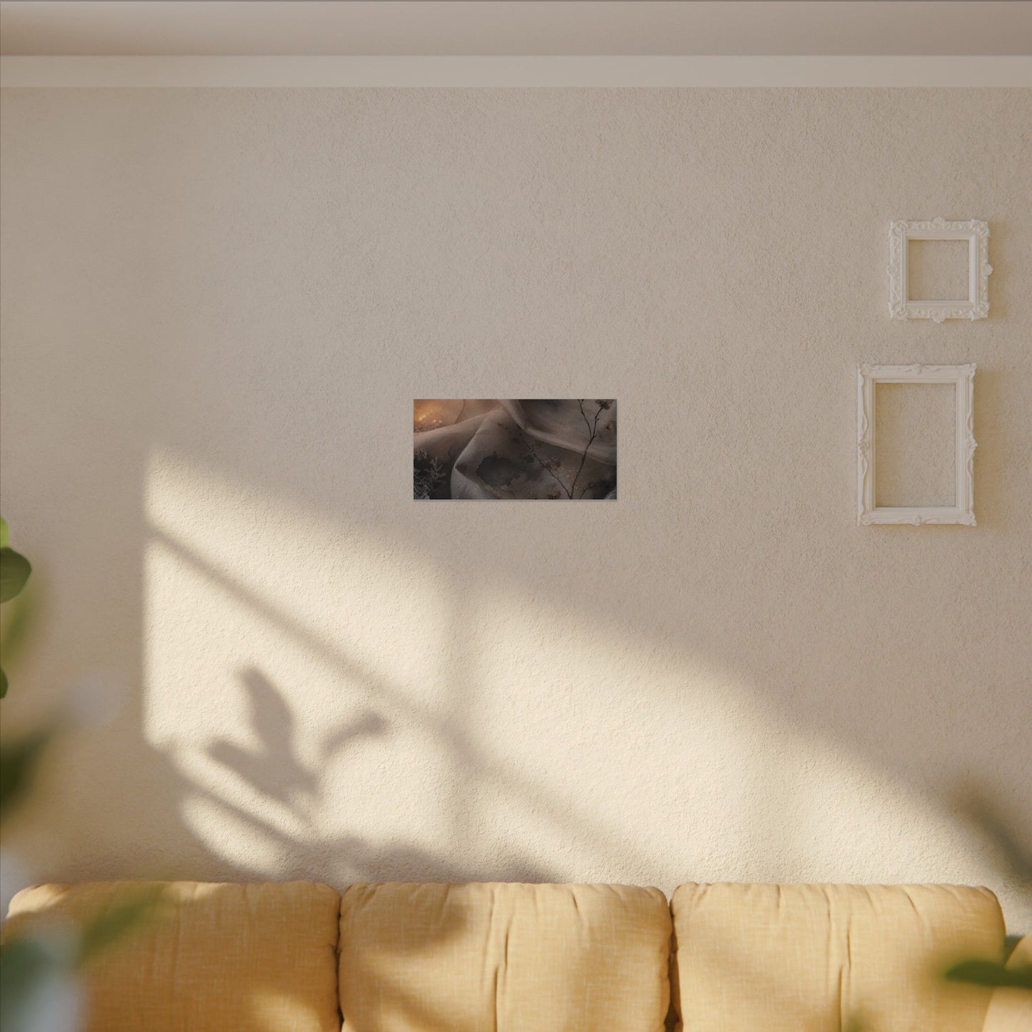 Japandi Silk Drape in Candlelight | Watercolor Canvas Art