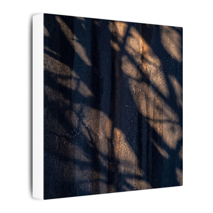 Dark Japandi Shadow Play in Golden Hour | Shadow Zen Canvas Art