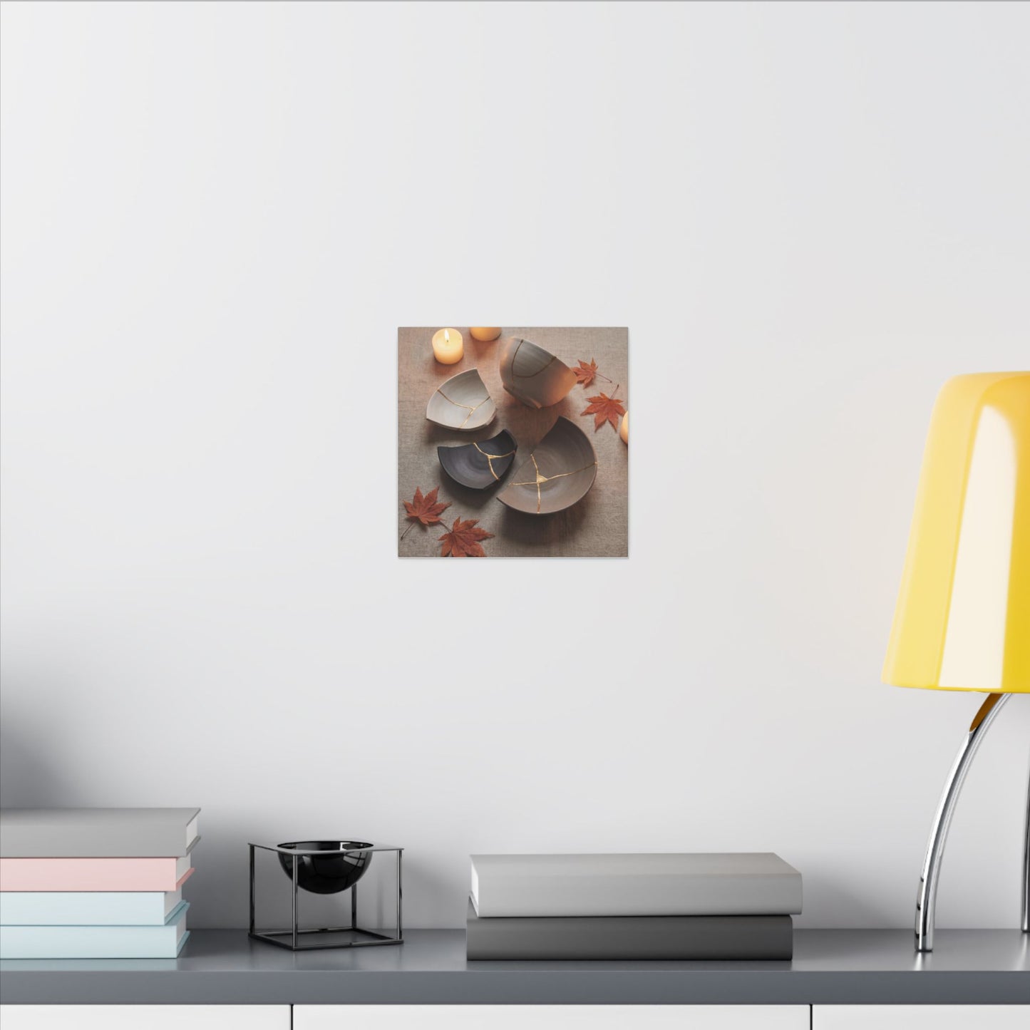 Candlelight Broken Pottery Canvas Art - Japandi Ma