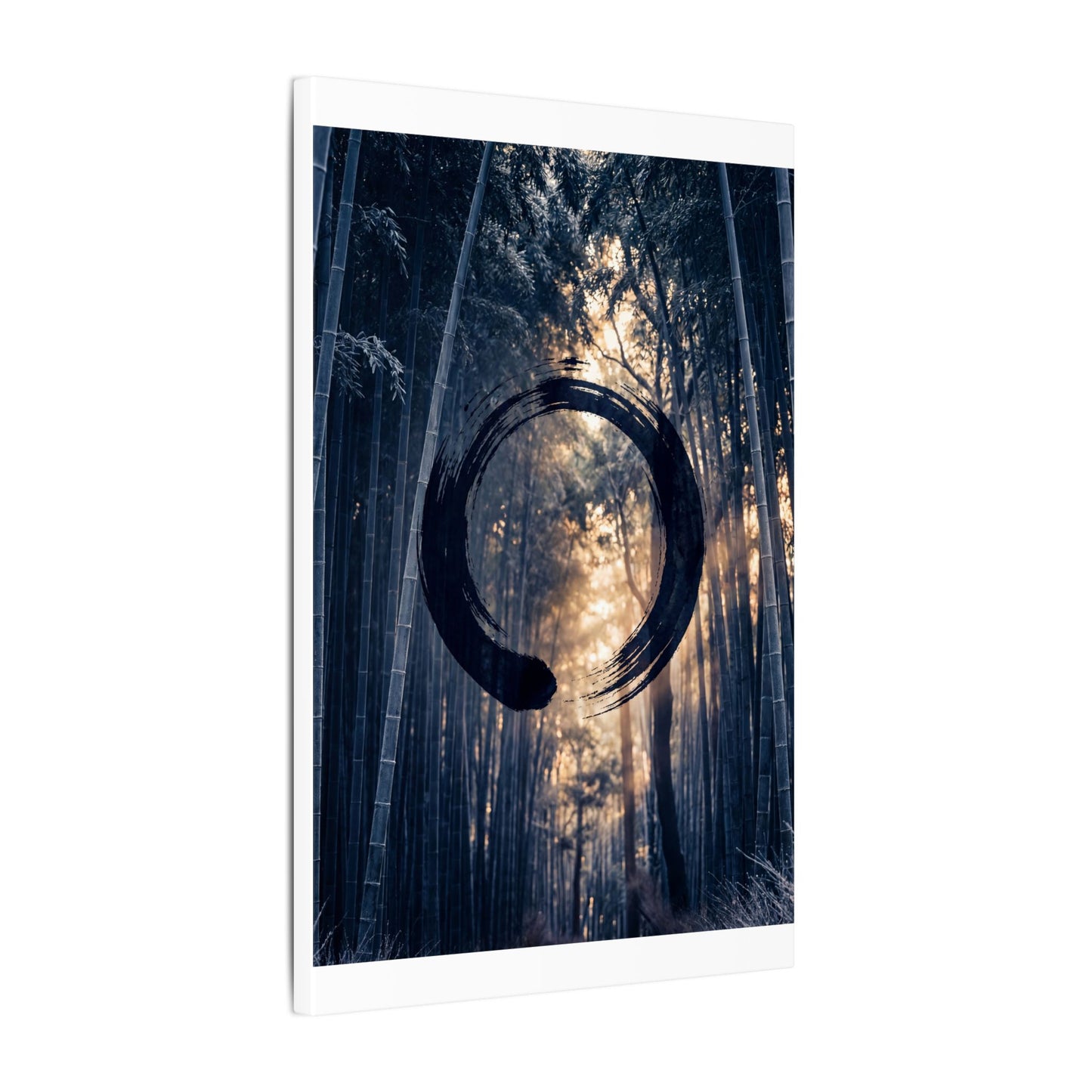 Bamboo Grove Canvas Art | Winter Zen Enso Art