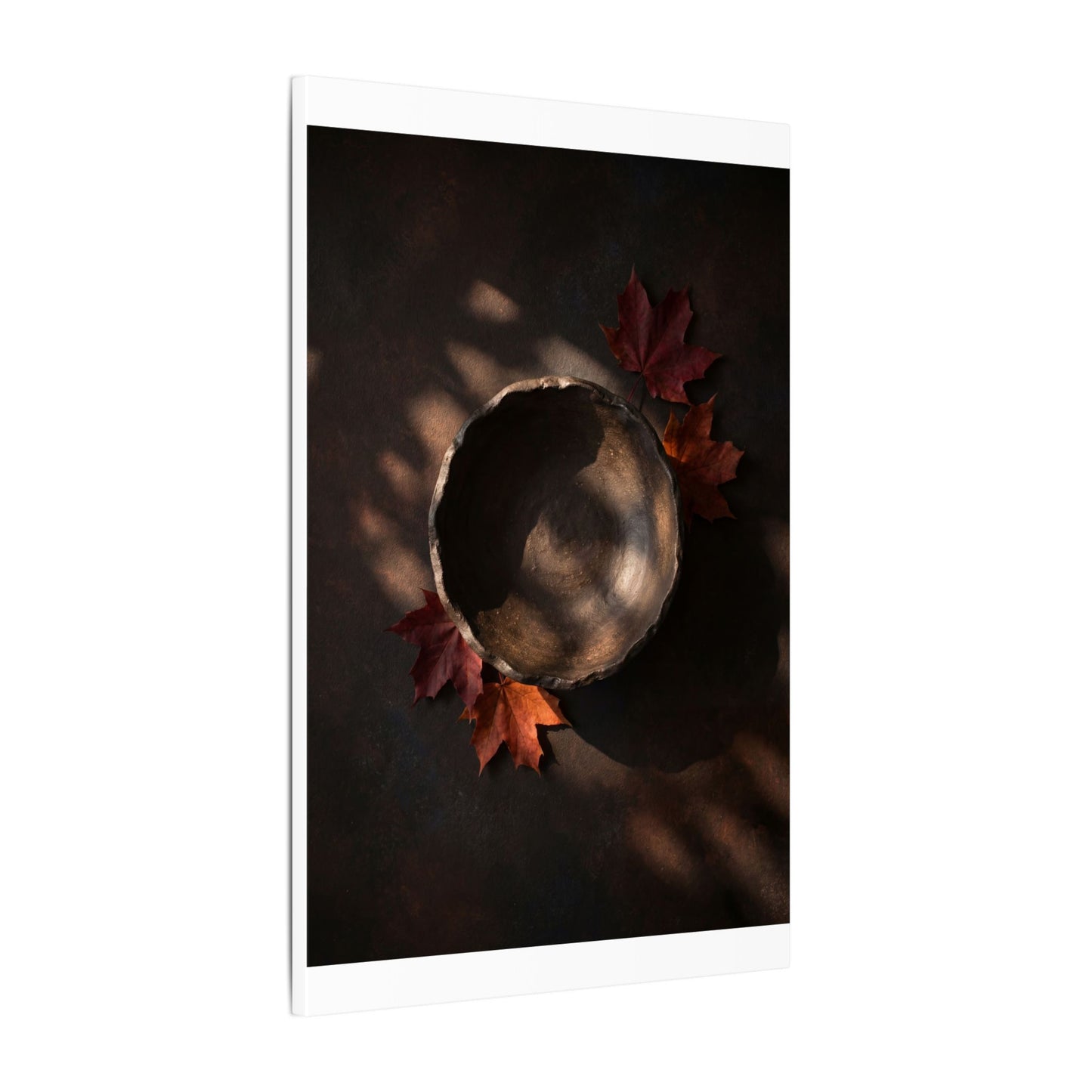 Ceramic Bowl Canvas Art | Autumn Dark Japandi Dark Texture Art