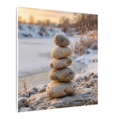 Ma River Stones Canvas Art - Japandi Japanese Pattern