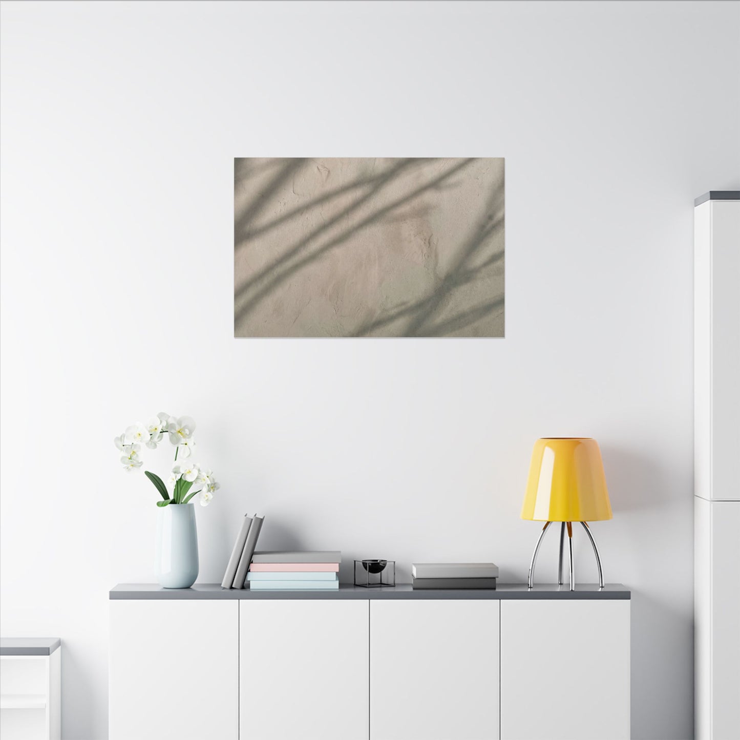 Shadow Play Japanese Pattern Canvas Art | Warm Japandi Art