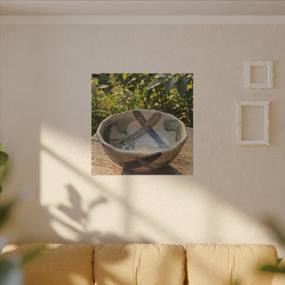 Earthy Ceramic Bowl Canvas Art - Japanese Pattern Japandi