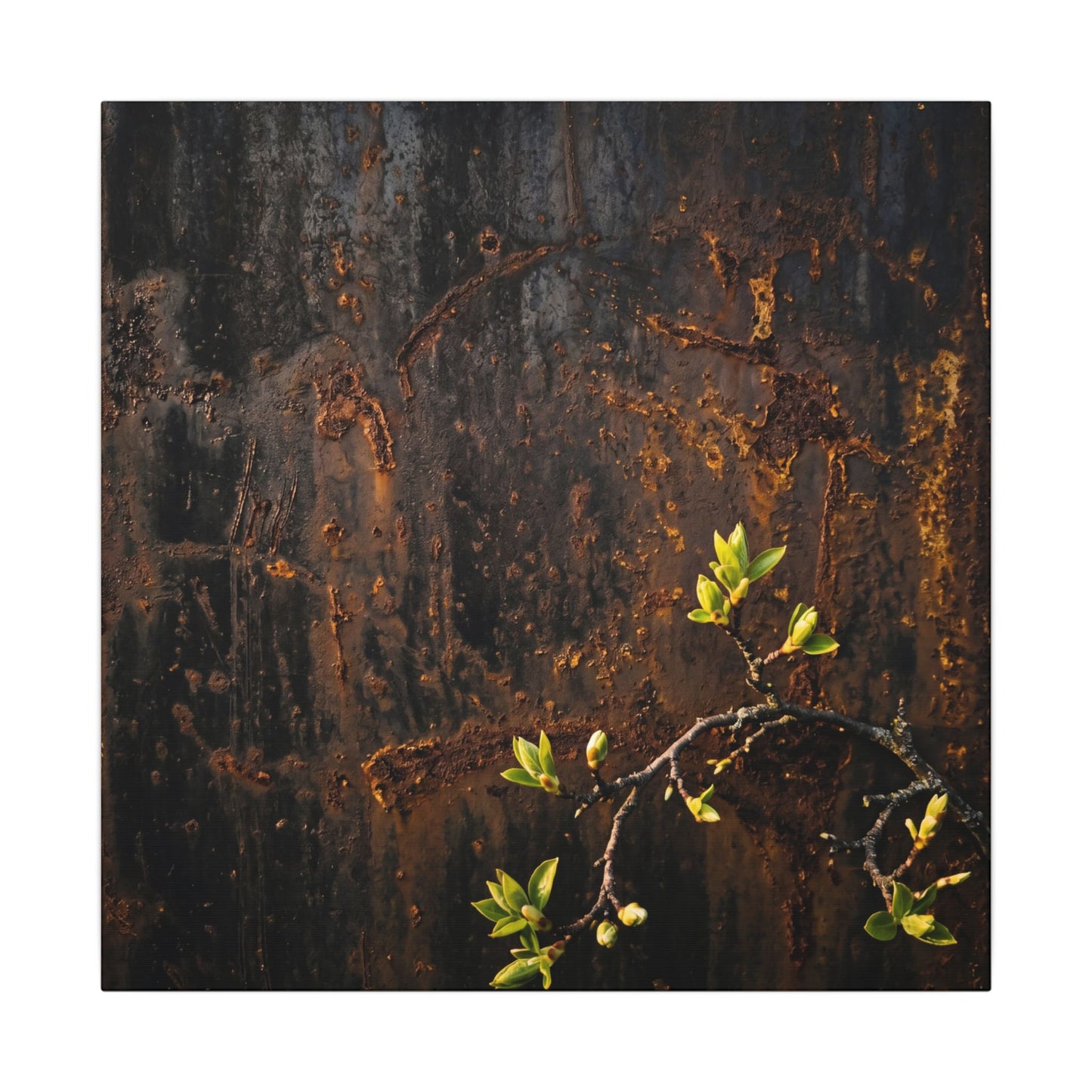 Golden Hour Rust Patina Canvas Art - Dark Japandi Fukinsei