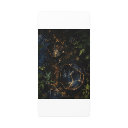 Dark Japandi Broken Pottery in Dappled | Shadow Zen Canvas Art