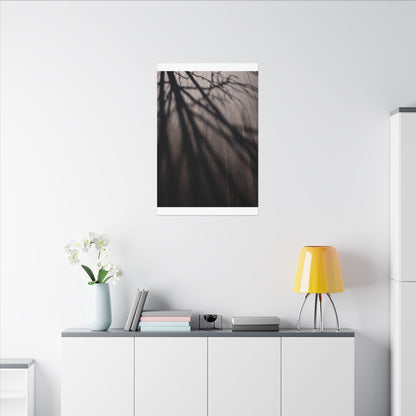 Dark Japandi Shadow Play in Dawn | Moody Minimal Canvas Art