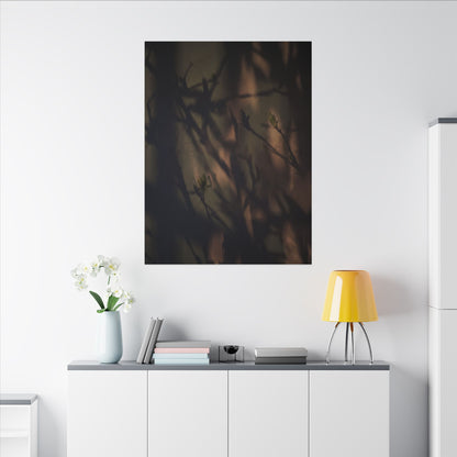 Candlelight Shadow Play Canvas Art - Dark Japandi Shibui