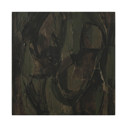 Mixed Media Dark Japandi Textured Canvas Art