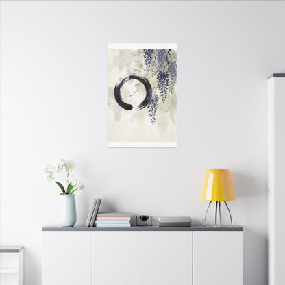 Wisteria Enso Canvas Art | Serene Zen Art
