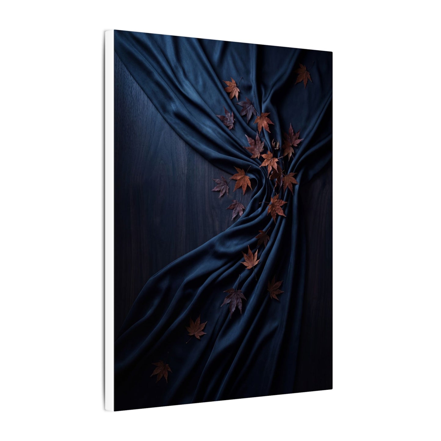 Silk Drape Autumn Canvas Art | Dark Japandi Sophisticated Design
