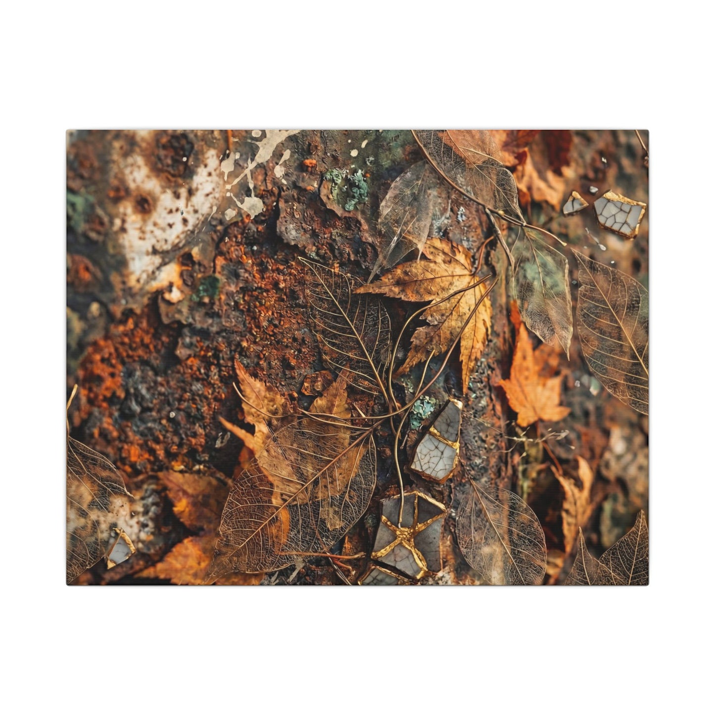 Rust Patina Canvas Art | Autumn Japandi Texture Art Art Print