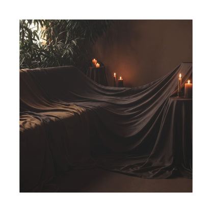 Candlelight Silk Drape Canvas Art - Dark Japandi Ma