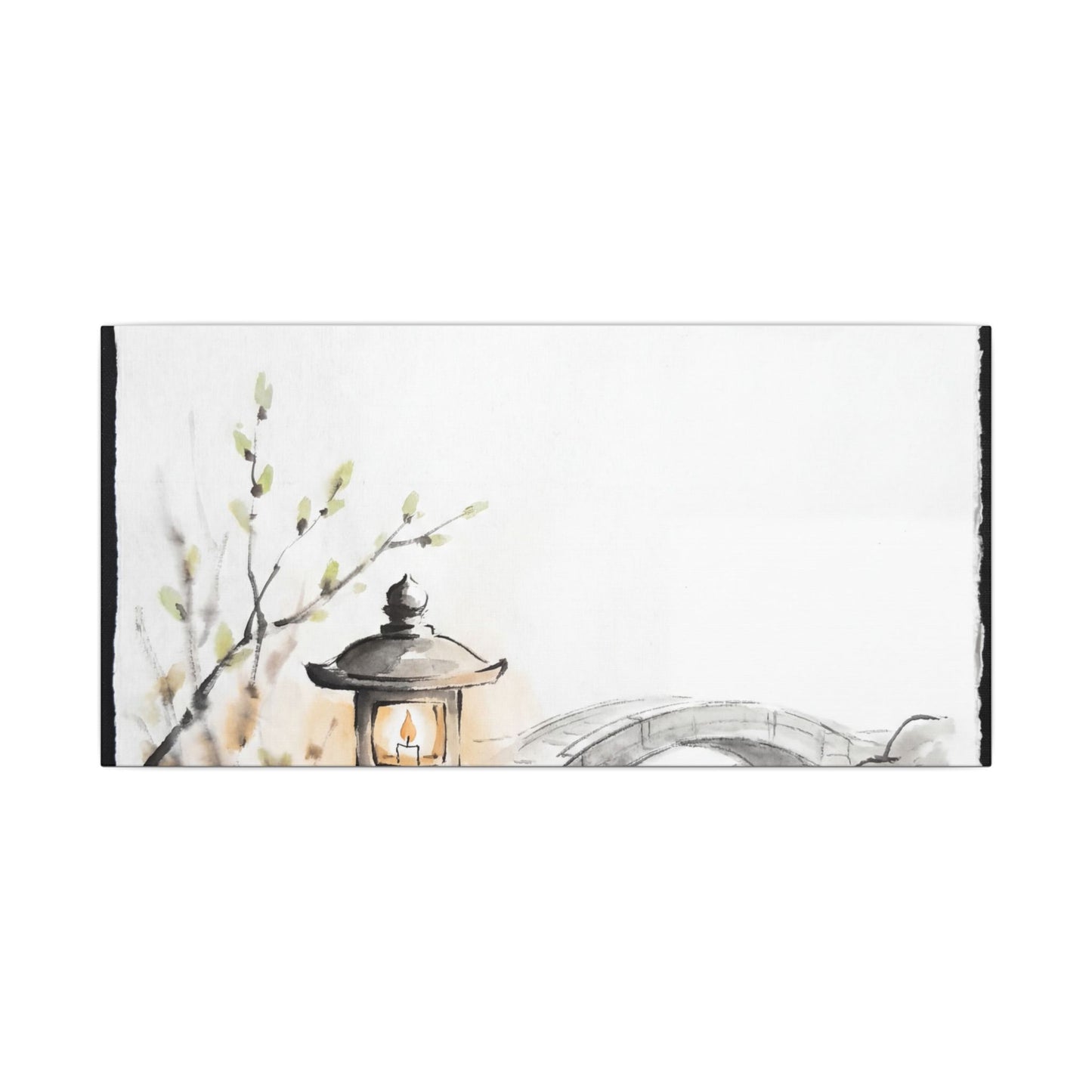 Moonlit Garden Spring Canvas Art | Zen Contemplative Design