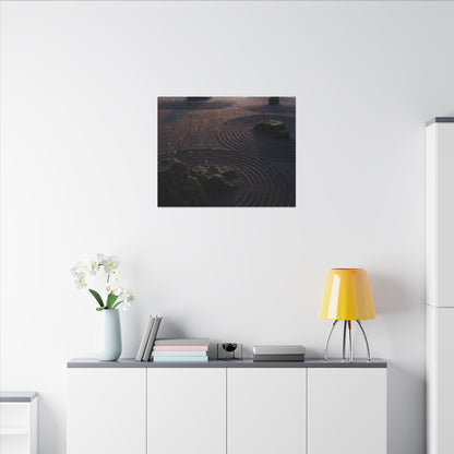 Spring Rock Garden Shadow Zen Canvas Art | Luxurious Decor