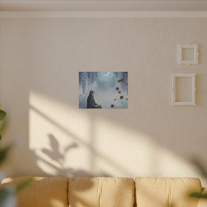 Zen Wisteria in Moonlight | Ukiyo E Inspired Canvas Art