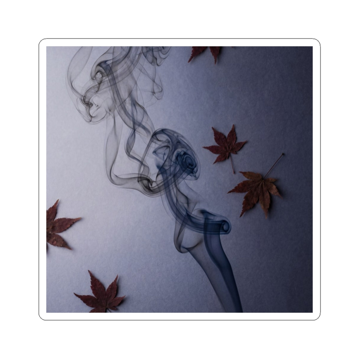 Bold Incense Smoke Sticker - Moody Minimal Dark Japandi Art Print