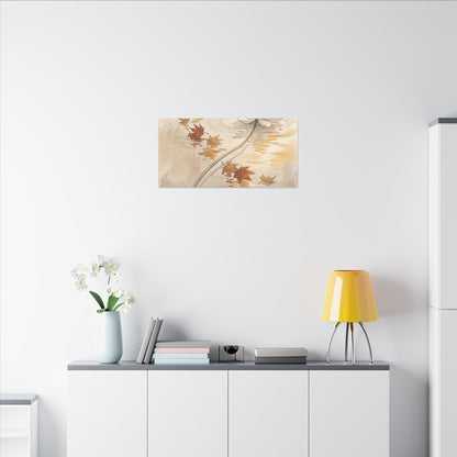 Lotus Flower Canvas Art | Autumn Japandi Minimal Line Art