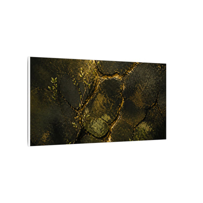 Shibui Cracked Earth Canvas Art - Dark Japandi Dark Texture