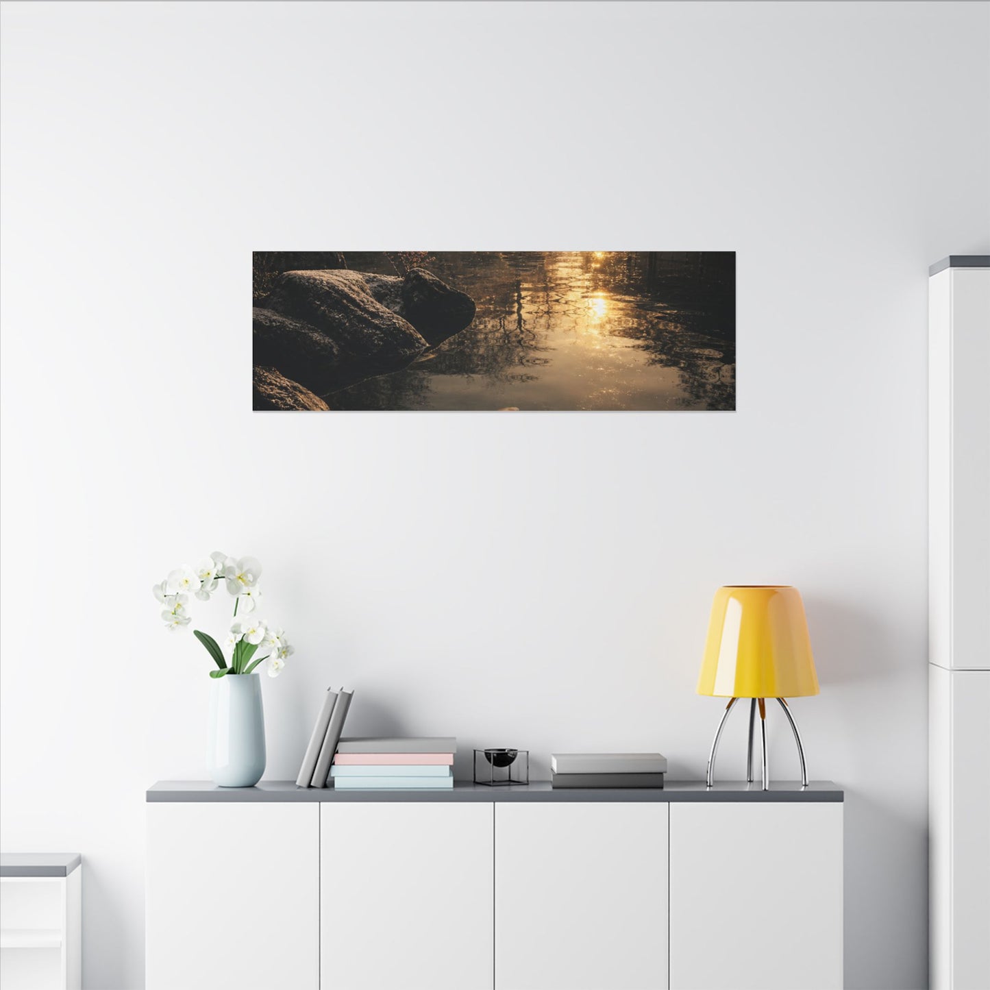 Winter Koi Pond Shadow Zen Canvas Art | Bold Decor