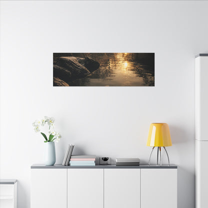 Winter Koi Pond Shadow Zen Canvas Art | Bold Decor