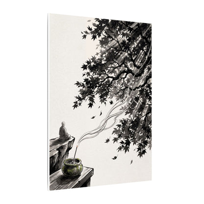 Serene Incense Smoke Canvas Art - Ukiyo E Inspired Zen
