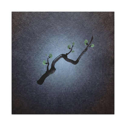 Ink Brushstroke Canvas Art | Spring Dark Japandi Moody Minimal Art Art Print
