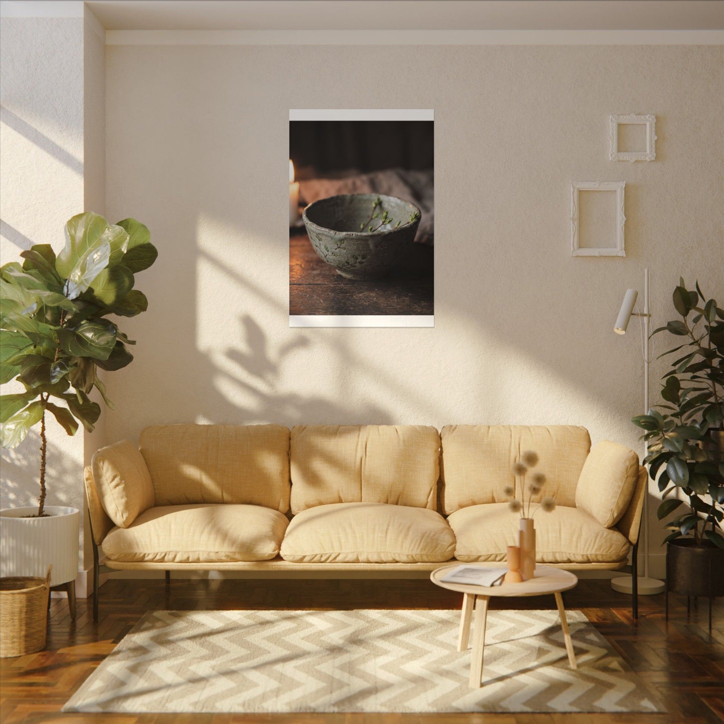 Ceramic Bowl Spring Canvas Art | Japandi Neutral Design