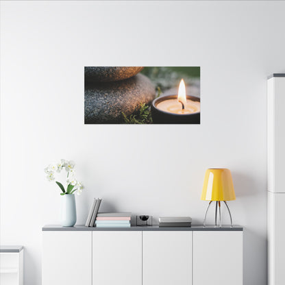 Warm River Stones Canvas Art - Japanese Pattern Japandi