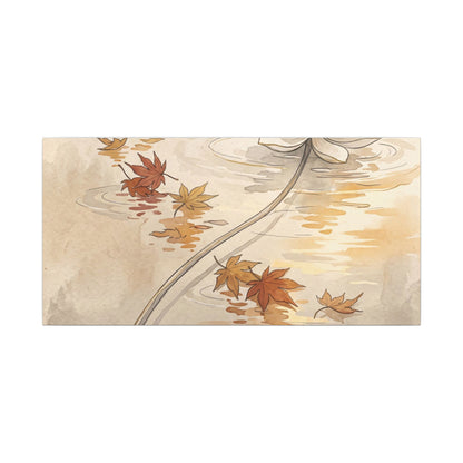 Lotus Flower Canvas Art | Autumn Japandi Minimal Line Art