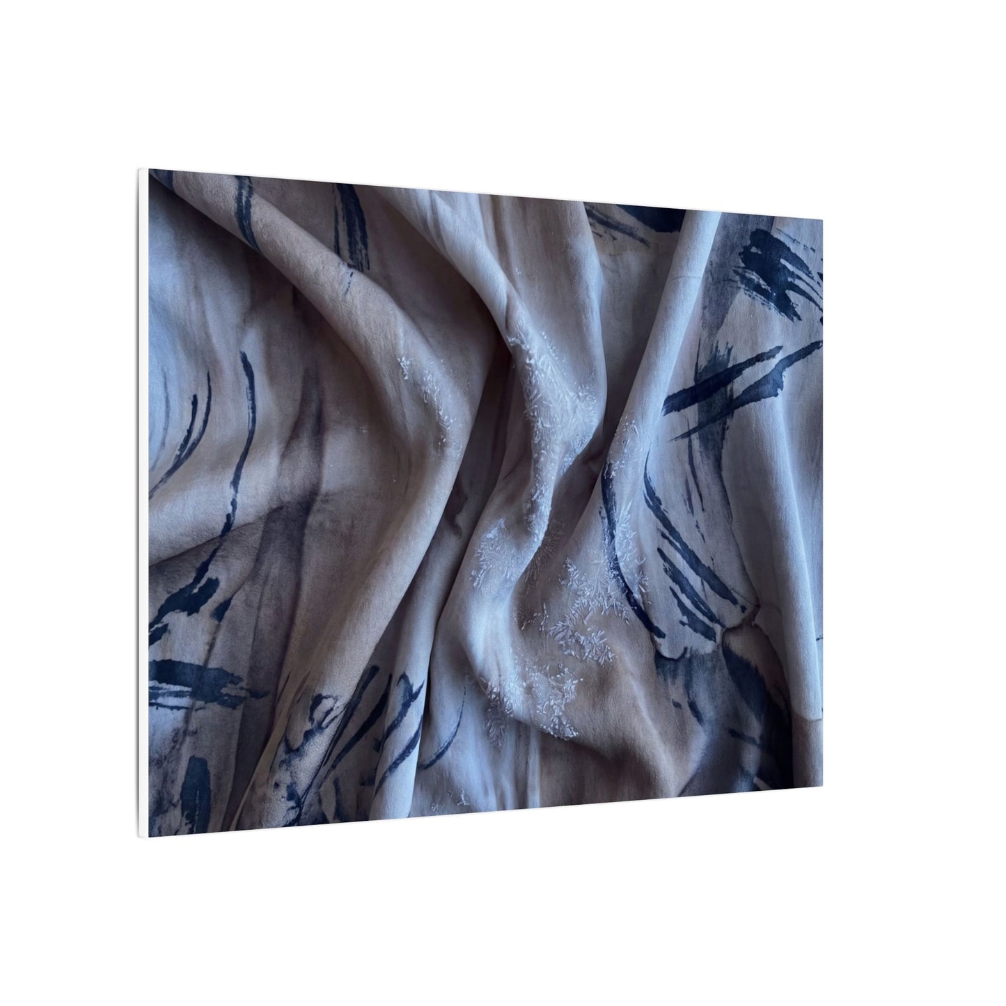 Silk Drape Winter Canvas Art | Japandi Earthy Design