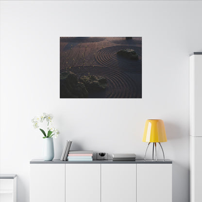 Spring Rock Garden Shadow Zen Canvas Art | Luxurious Decor