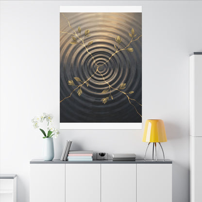 Kanso Water Ripple Canvas Art - Kintsugi Gold Vein