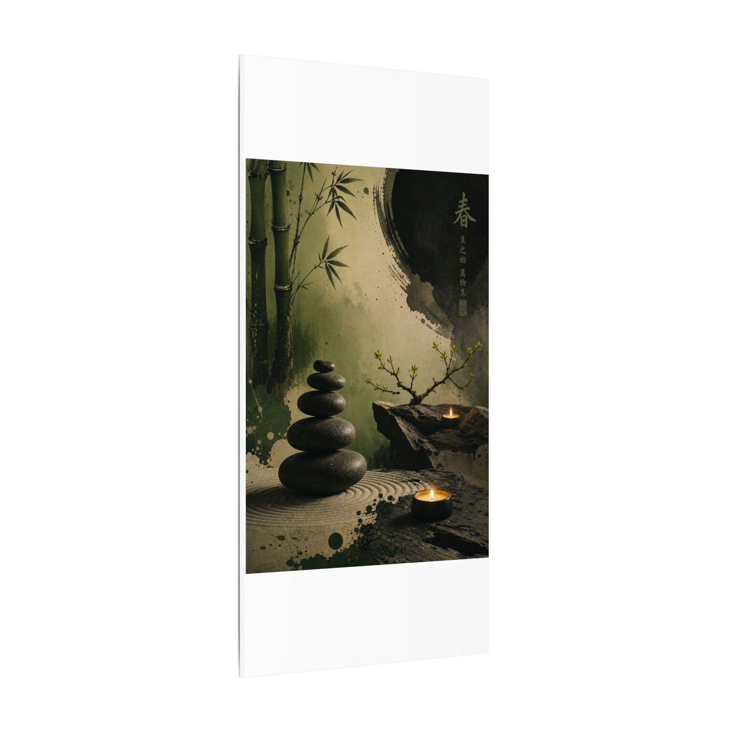 River Stones Spring Canvas Art | Zen Contemplative Design