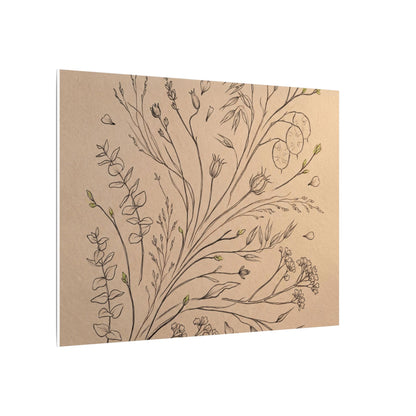 Dried Flowers Canvas Art | Spring Japandi Minimal Line Art
